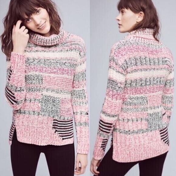 Anthropologie Sparrow r Chunky Knit Sweater Cowl Neck Turtleneck Small Pullover - Picture 1 of 12